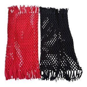 Set of 2 Aeropostale Knit Mesh Tube Scarves – Reddish/Pink & Dark Blue – 34 x 17